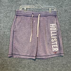Hollister Shorts Mens‎ Medium Purple Sweatshorts Drawstring Pockets Logo Casual